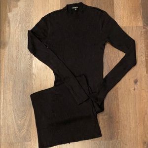 Midi black sweater dress